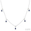 Pear Shape Diamond Dangle Station Necklace