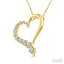 Heart Shape Half Journey Diamond Fashion Pendant