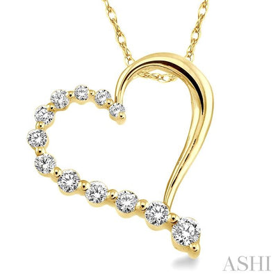 Heart Shape Half Journey Diamond Fashion Pendant