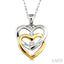 Twin Heart Shape 2 Stone Diamond Pendant