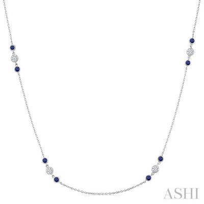 Gemstone & Diamond Station Necklace