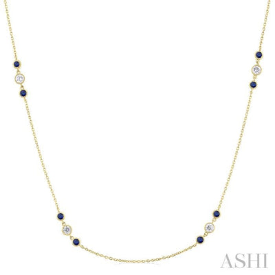 Gemstone & Diamond Station Necklace