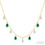 Pear Shape Gemstone & Diamond Station Necklace