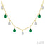 Pear Shape Gemstone & Diamond Station Necklace