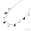 Pear Shape Gemstone & Diamond Station Necklace