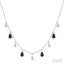 Pear Shape Gemstone & Diamond Station Necklace