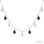 Pear Shape Gemstone & Diamond Station Necklace