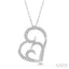 Double Heart Shape Diamond Fashion Pendant