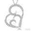 Double Heart Shape Diamond Fashion Pendant