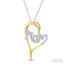 Mom Heart Shape Diamond Fashion Pendant