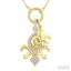 Fleur De Lis Charm Diamond Fashion Pendant