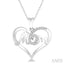 Mom Heart Shape Diamond Fashion Pendant