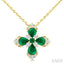 Blossom Pear Shape Gemstone & Diamond Pendant