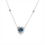 Heart Sapphire & Diamond Station Necklace