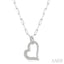 Pave-Set Heart Shape Paperclip Diamond Fashion Pendant