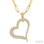 Pave-Set Heart Shape Paperclip Diamond Fashion Pendant