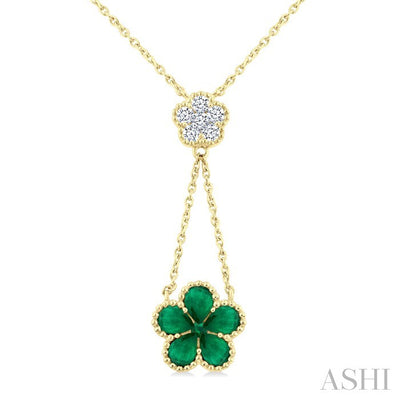 Blossom Pear Shape Gemstone & Diamond Necklace