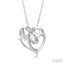 Mom Heart Shape Diamond Fashion Pendant