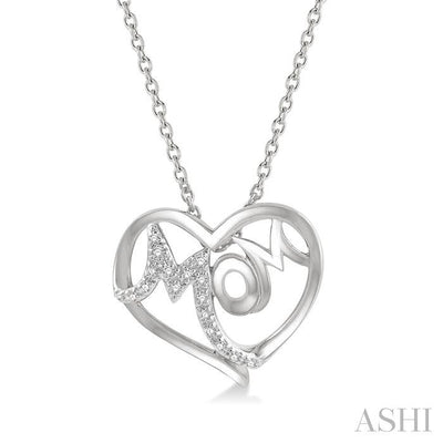 Mom Heart Shape Diamond Fashion Pendant