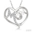Mom Heart Shape Diamond Fashion Pendant