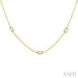 1/2 Ctw Baguette Cut Diamond Station Necklace in 14K Yellow Gold