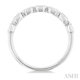 3/4 Ctw East-West Emerald Cut Bezel Diamond Fashion Band in 14K White Gold