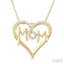 Mom Heart Shape Diamond Fashion Pendant