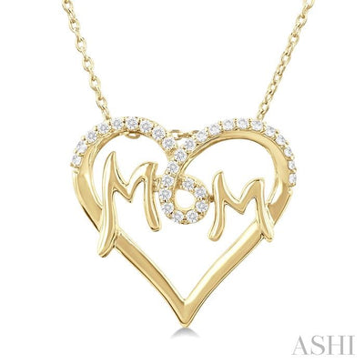 Mom Heart Shape Diamond Fashion Pendant