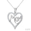 Mom Heart Shape Diamond Fashion Pendant