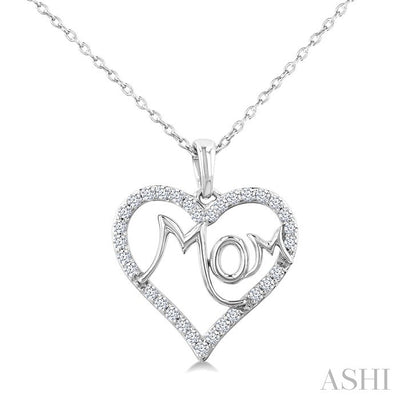 Mom Heart Shape Diamond Fashion Pendant