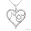 Mom Heart Shape Diamond Fashion Pendant