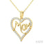 Mom Heart Shape Diamond Fashion Pendant