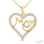 Mom Heart Shape Diamond Fashion Pendant