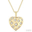 Puffed Heart Shape Diamond Pendant