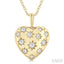 Puffed Heart Shape Diamond Pendant