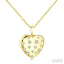 Puffed Heart Shape Diamond Pendant