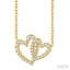 Double Heart Shape Diamond Fashion Pendant