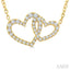 Double Heart Shape Diamond Fashion Pendant