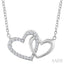 Double Heart Shape Diamond Fashion Pendant