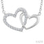 Double Heart Shape Diamond Fashion Pendant