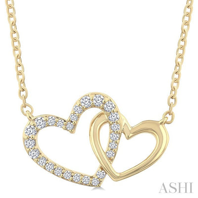 Double Heart Shape Diamond Fashion Pendant