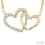 Double Heart Shape Diamond Fashion Pendant
