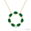 Circle Gemstone & Diamond Pendant