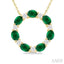 Circle Gemstone & Diamond Pendant