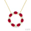 Circle Gemstone & Diamond Pendant