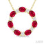 Circle Gemstone & Diamond Pendant