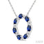 Circle Gemstone & Diamond Pendant