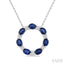 Circle Gemstone & Diamond Pendant