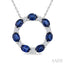 Circle Gemstone & Diamond Pendant