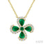 Pear Shape Floral Gemstone & Diamond Pendant